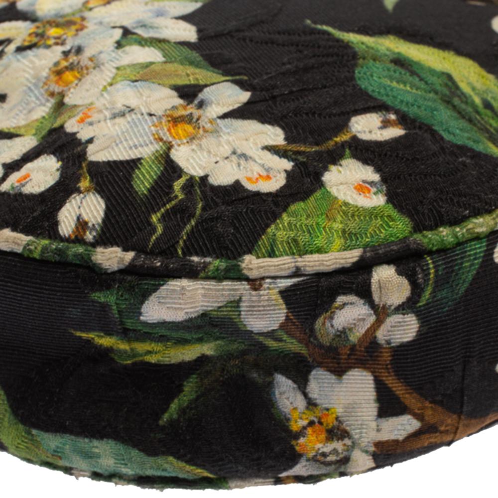 Dolce & Gabbana Green Floral Print Fabric Miss Glam Round Shoulder Bag 6