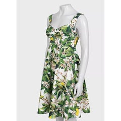 Dolce & Gabbana Green Floral Print Fitted Sundress Sz.40/S
