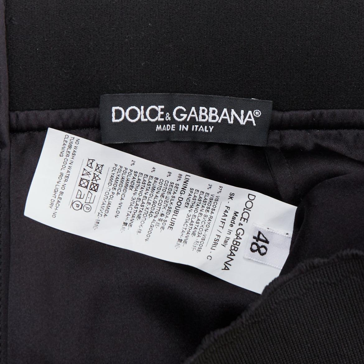 Women's DOLCE GABBANA green floral purple grape print elastic waist pencil skirt IT48