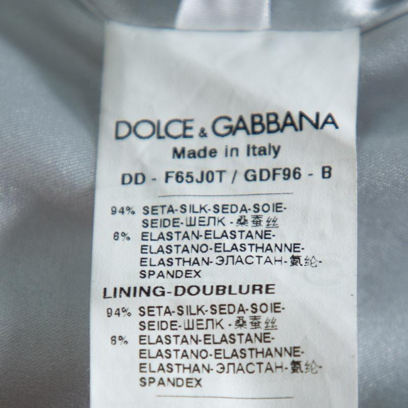 Women's Dolce & Gabbana Green Hydrangea Print Silk Shift Dress S