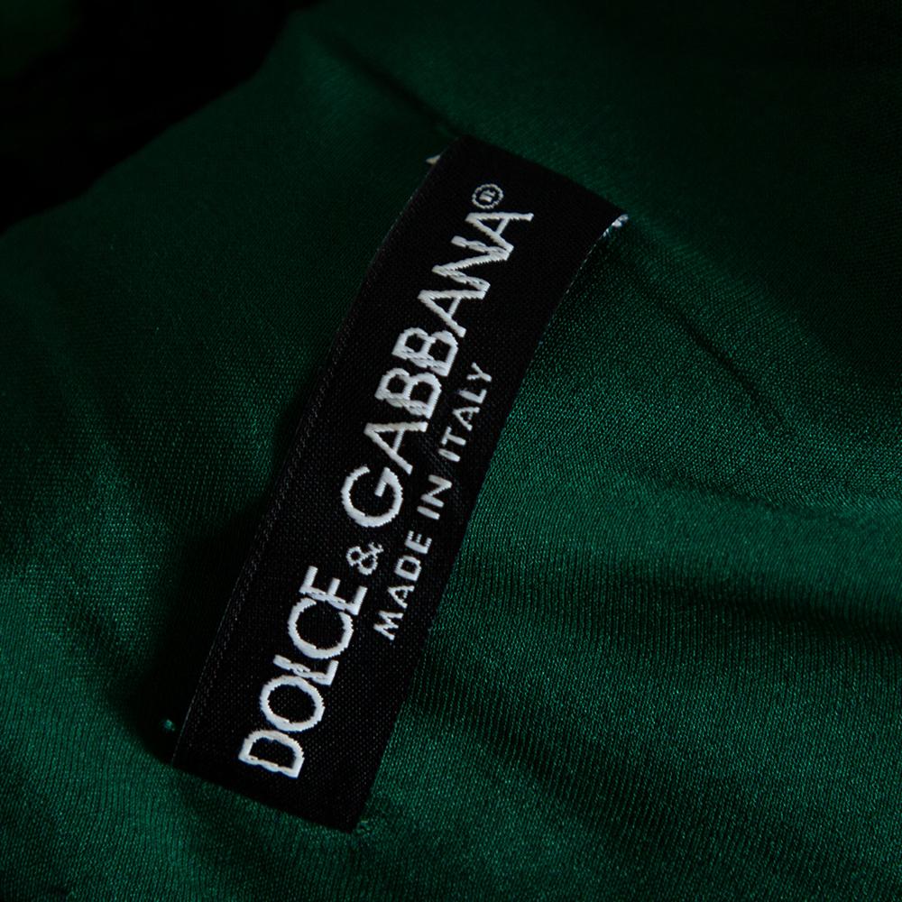 Dolce & Gabbana Grün Spitze Libelle verschönert ärmelloses Etuikleid S Damen