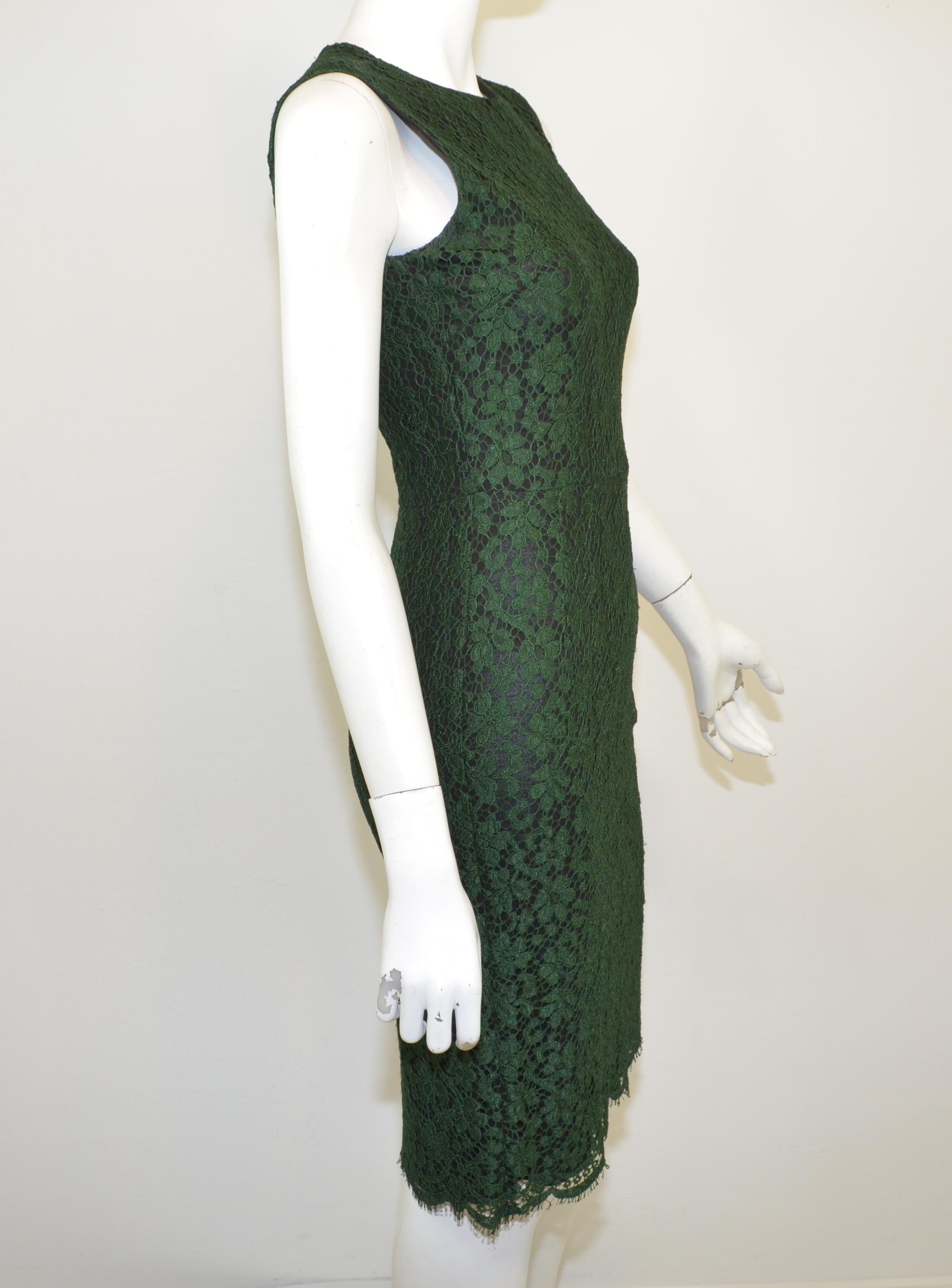 Black Dolce & Gabbana Green Lace Dress