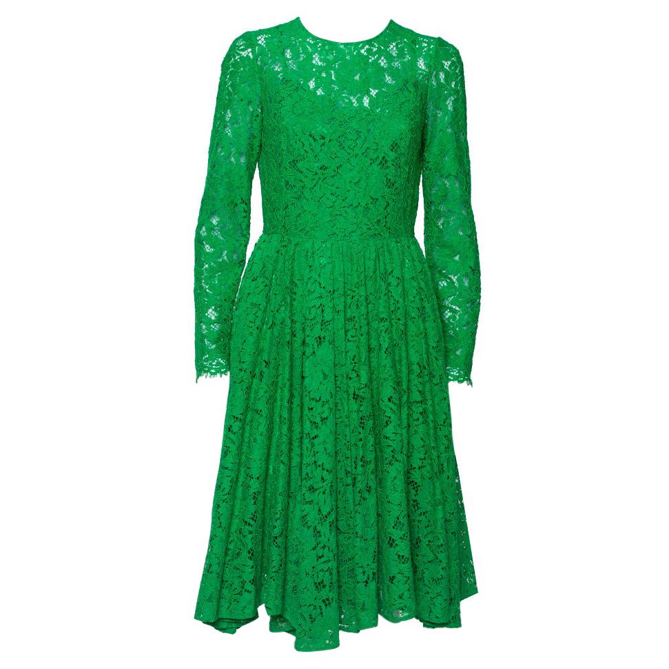 green lace long sleeve dress
