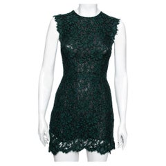 Dolce & Gabbana Green Lace Mini Dress XS