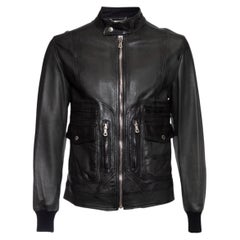 Dolce & Gabbana, Green leather biker jacket