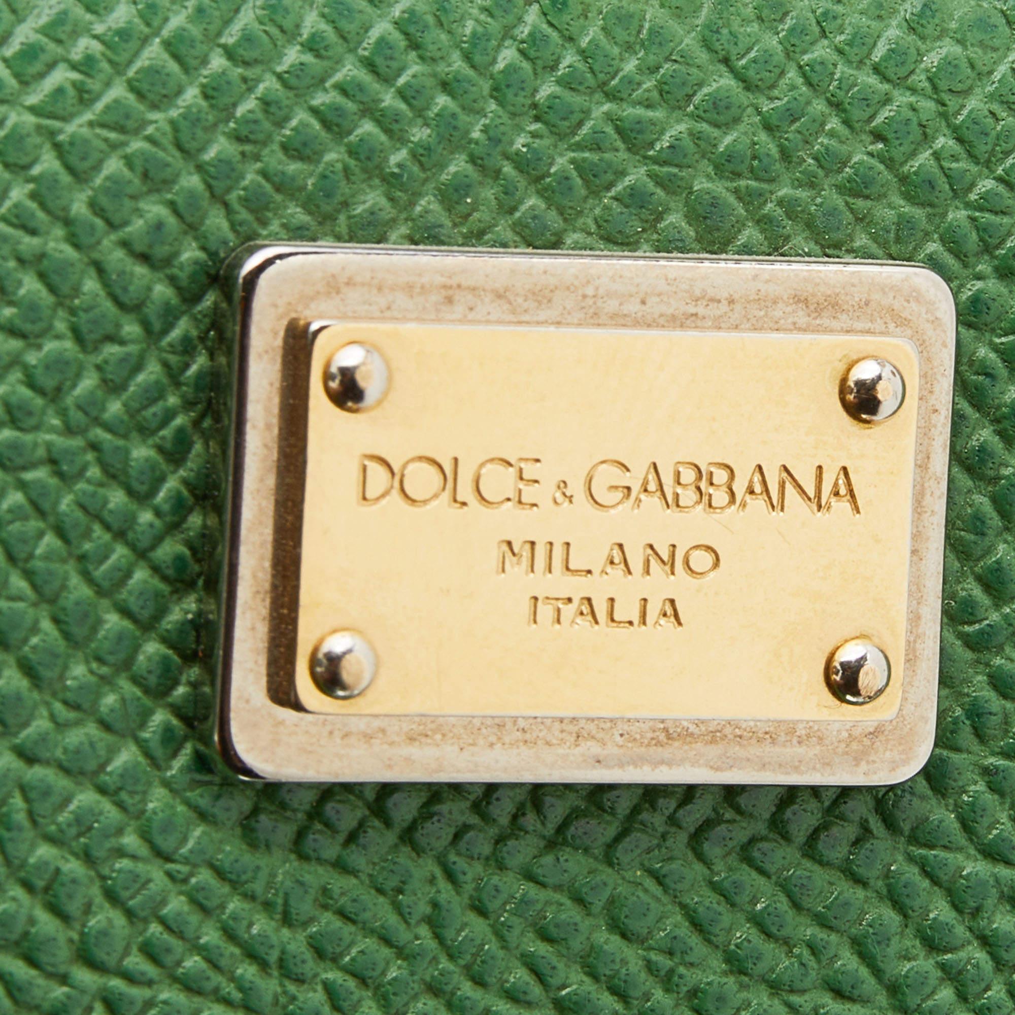 Dolce & Gabbana Green Leather Continental Zip Around Wallet 3