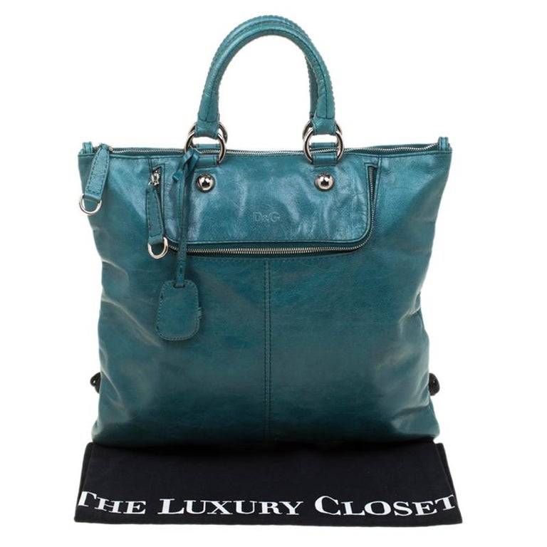Dolce and Gabbana Green Leather Emy Top Handle Bag For Sale at 1stDibs