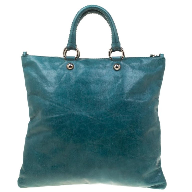 Dolce and Gabbana Green Leather Emy Top Handle Bag For Sale at 1stDibs