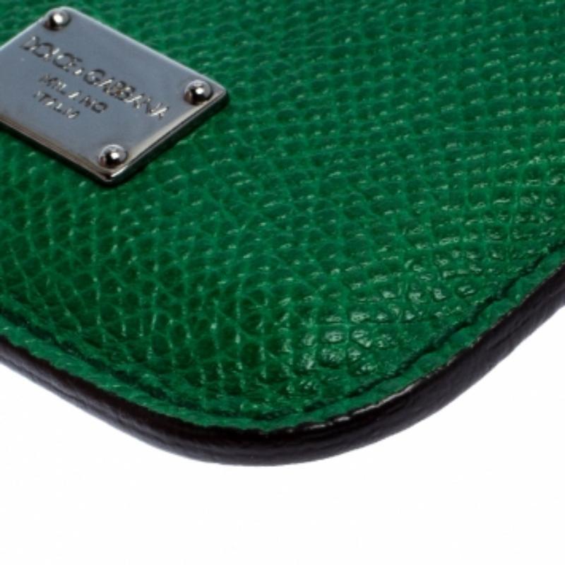 Dolce & Gabbana Custodia per iPhone 4 in pelle verde in vendita 2