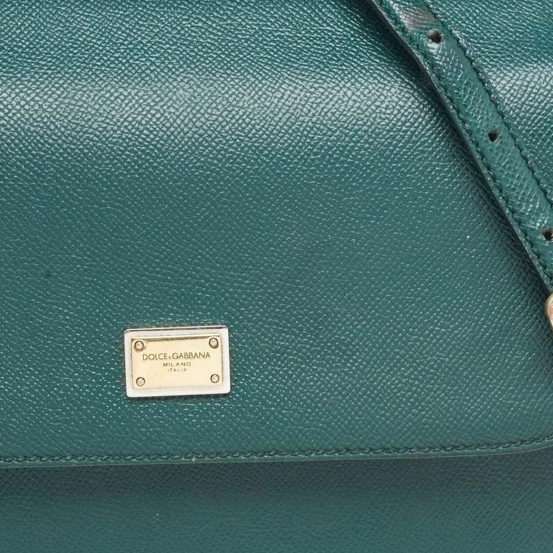 Dolce & Gabbana Green Leather Medium Miss Sicily Handle Bag 6