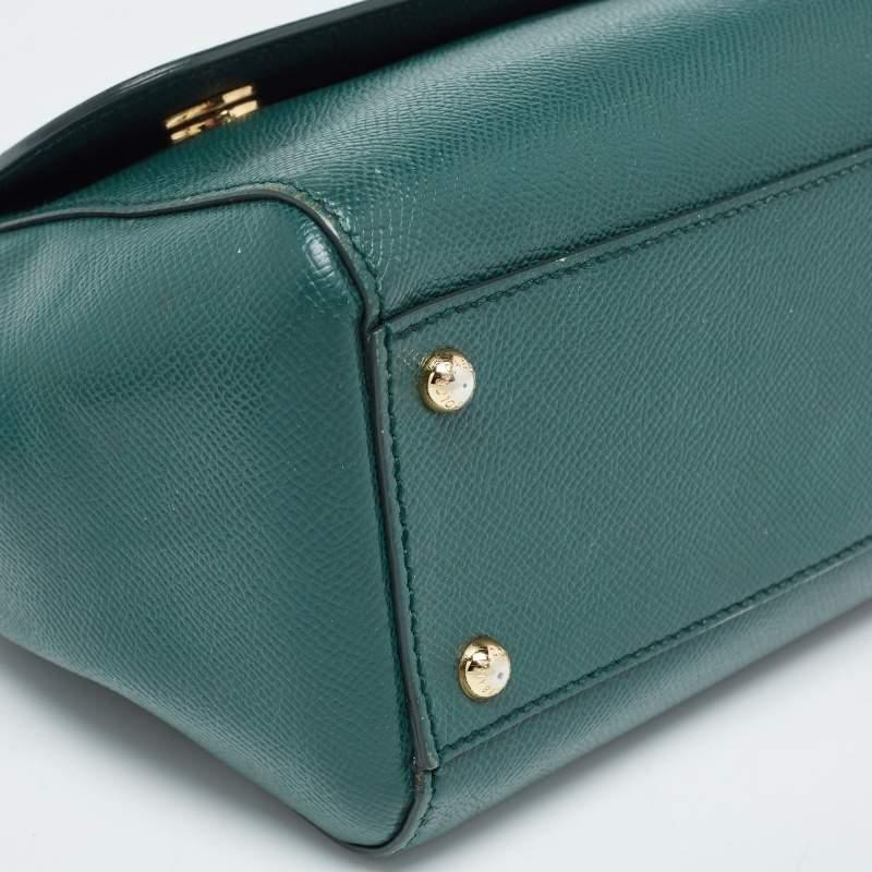 Dolce & Gabbana Green Leather Medium Miss Sicily Handle Bag 9