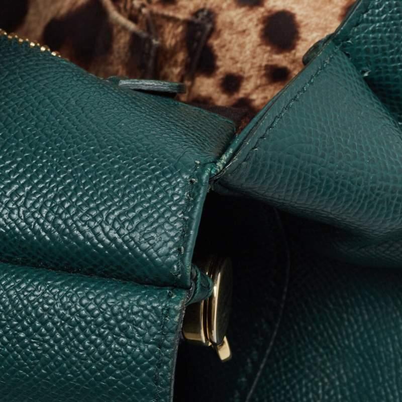 Dolce & Gabbana Green Leather Medium Miss Sicily Handle Bag 13