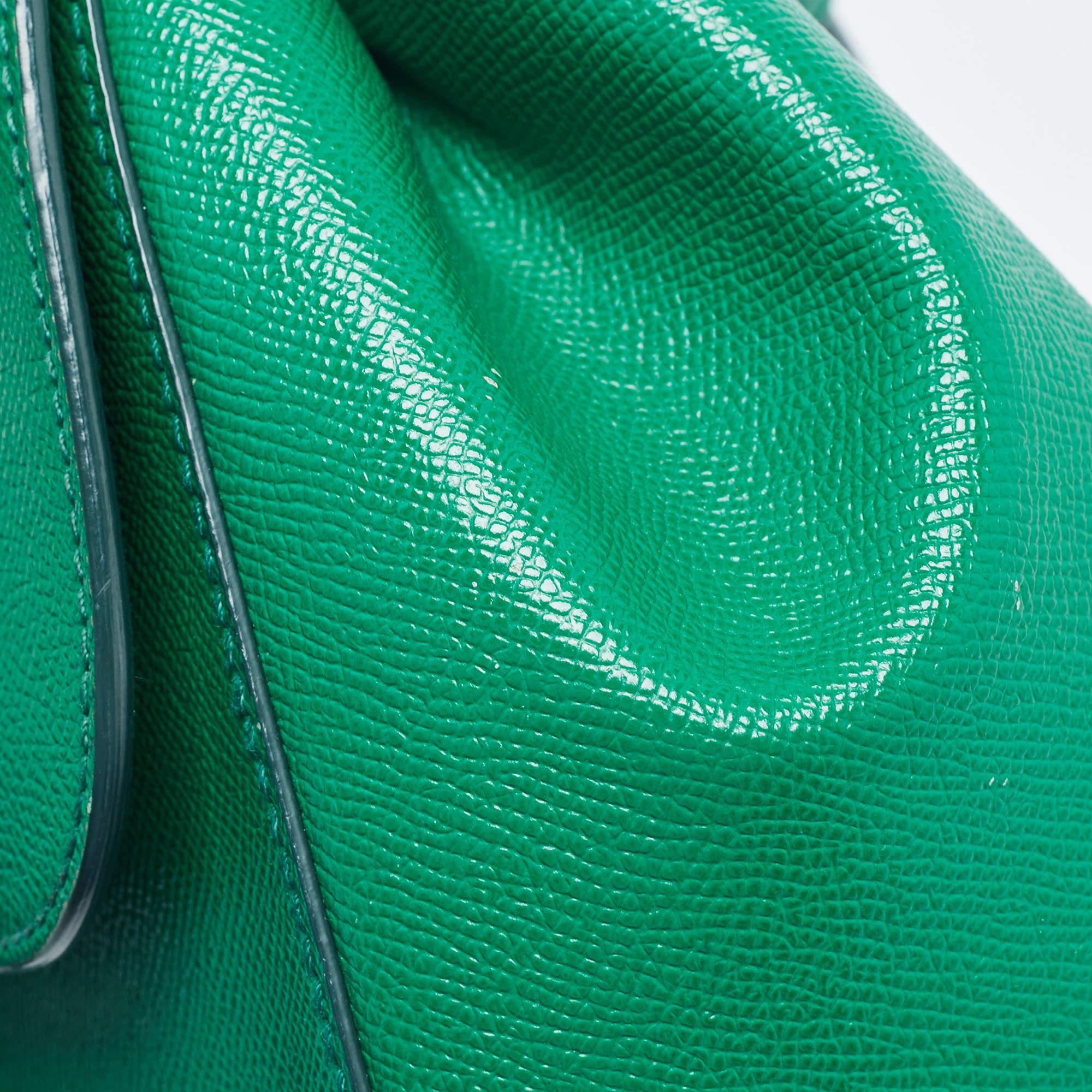Dolce & Gabbana Green Leather Medium Miss Sicily Top Handle Bag 9