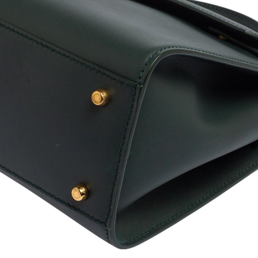 Dolce & Gabbana Green Leather Medium Sicily 62 Top Handle Bag 5
