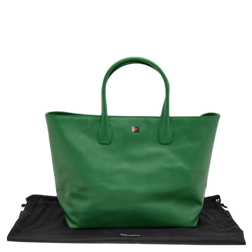 Dolce & Gabbana Green Leather Miss Alma Tote 8