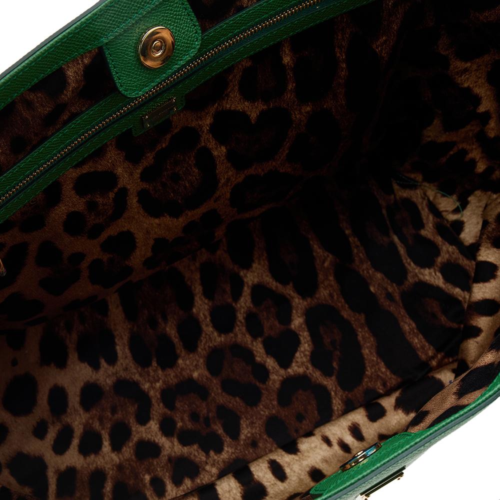Dolce & Gabbana Green Leather Miss Alma Tote 4