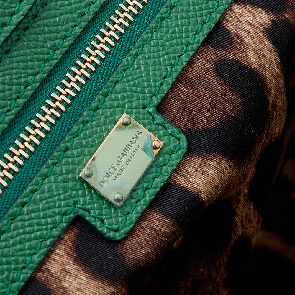 Dolce & Gabbana Green Leather Miss Alma Tote 5