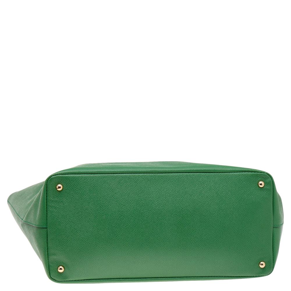 Dolce & Gabbana Green Leather Miss Alma Tote 1