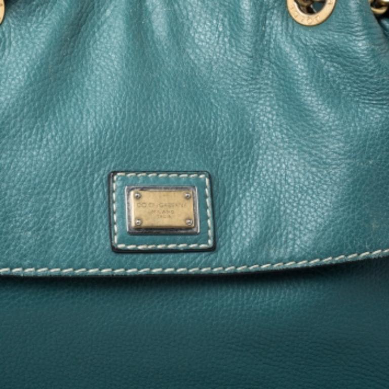 Dolce & Gabbana: borsa in pelle verde Miss Charlotte in vendita 4