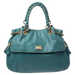 Dolce & Gabbana Green Leather Miss Charlotte Satchel