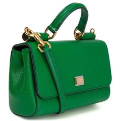 DOLCE & GABBANA green leather MISS SICILY WOC Wallet on Chain Bag
