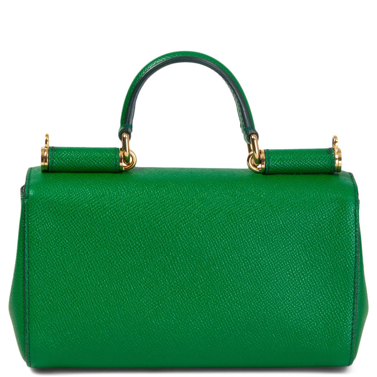 Green DOLCE & GABBANA green leather MISS SICILY WOC Wallet on Chain Bag
