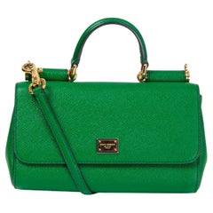 DOLCE & GABBANA green leather MISS SICILY WOC Wallet on Chain Bag