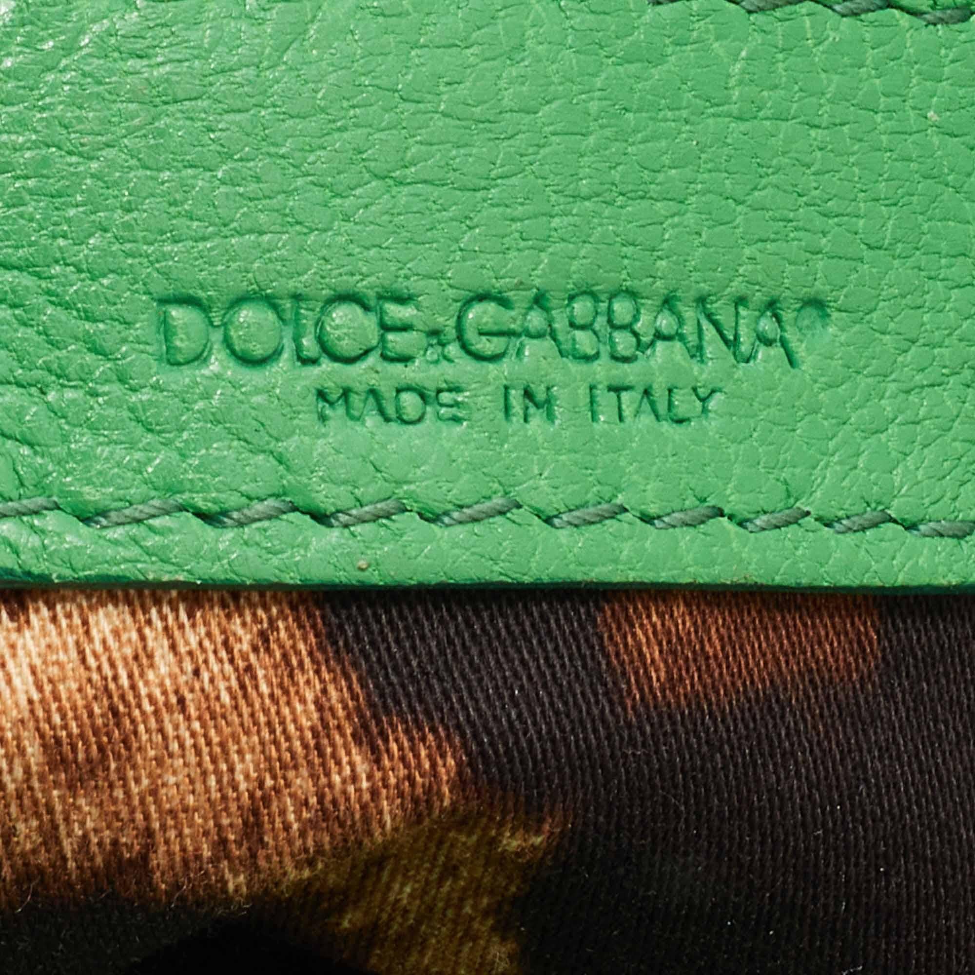 Dolce & Gabbana Green Leather Padlock Top Handle Bag 11