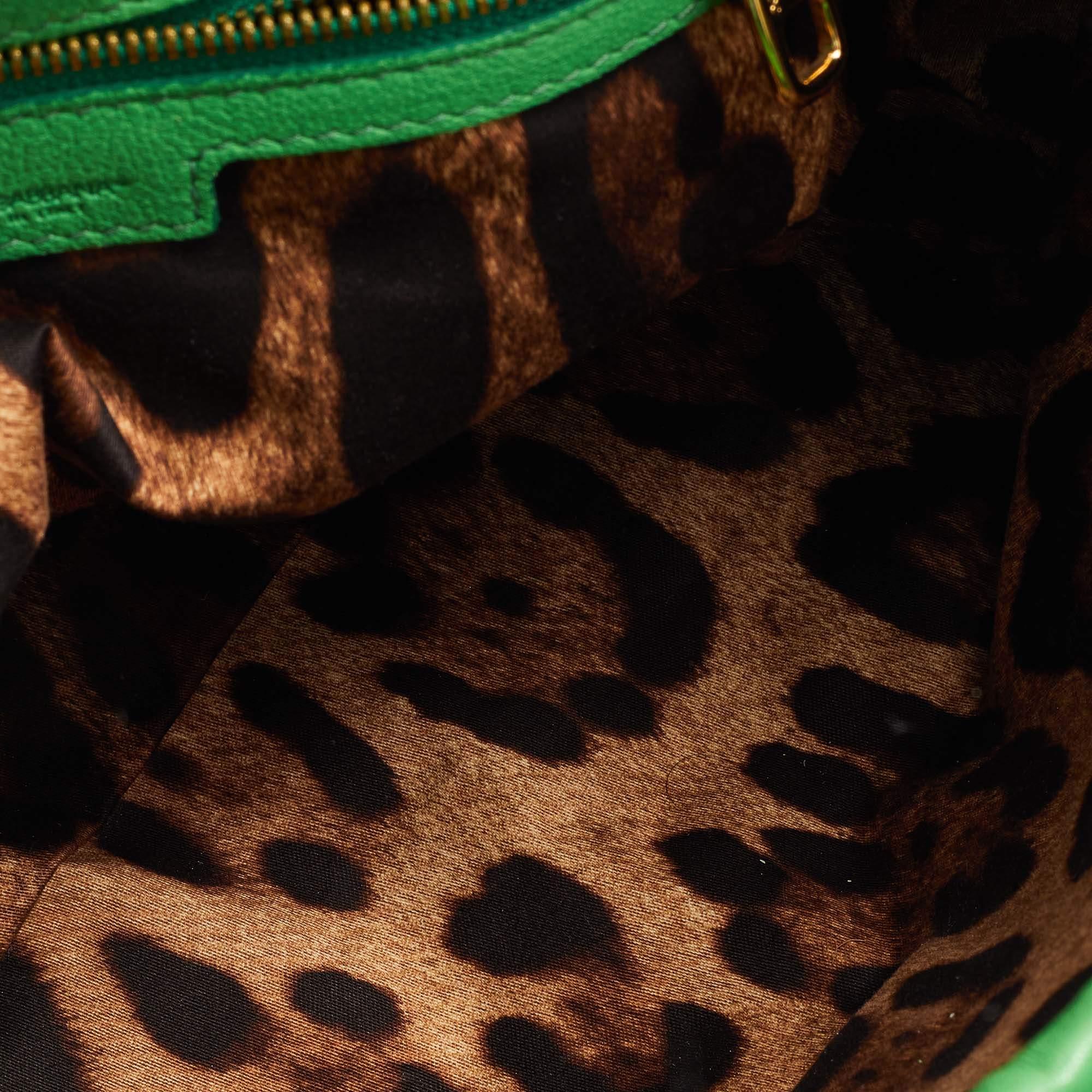 Dolce & Gabbana Green Leather Padlock Top Handle Bag 12