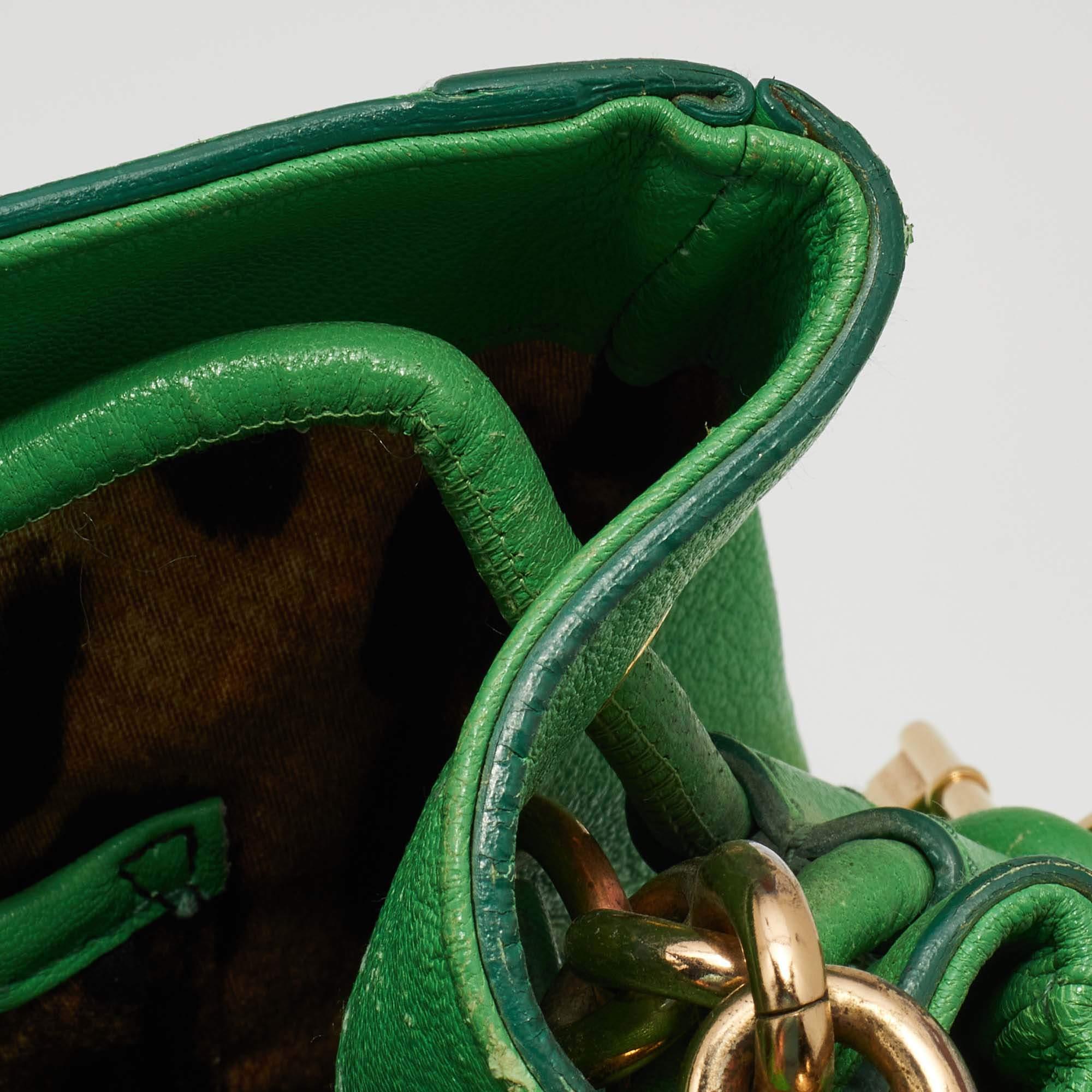 Dolce & Gabbana Green Leather Padlock Top Handle Bag 15
