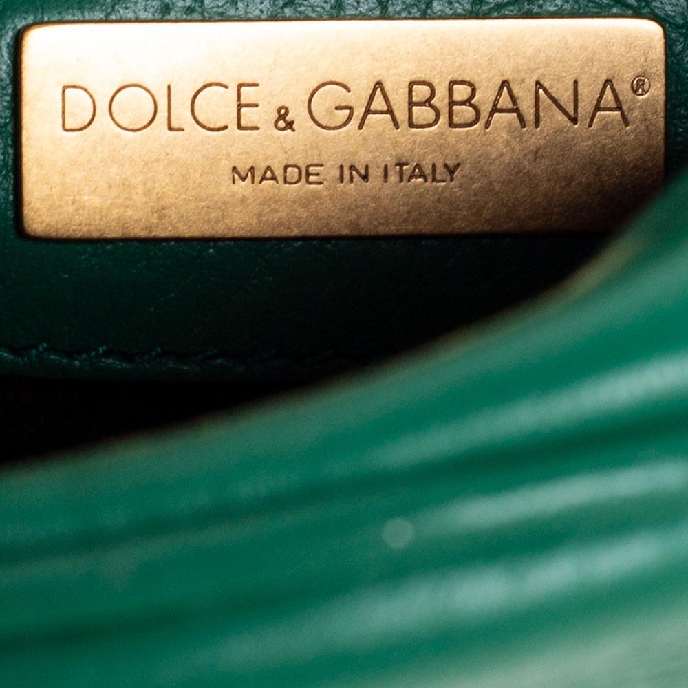 Dolce & Gabbana Green Leather Small Charm Miss Glam Crossbody Bag 2
