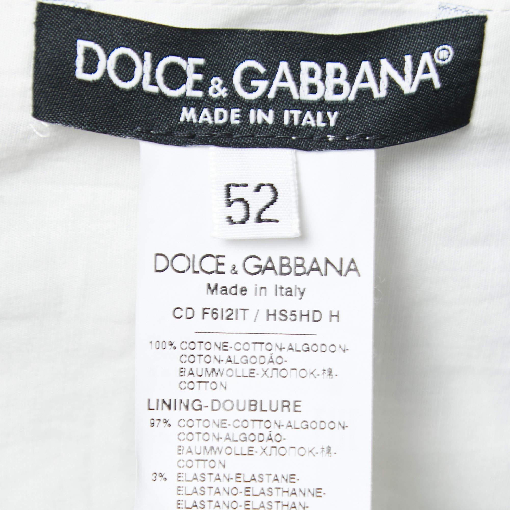 Women's Dolce & Gabbana Green Leaves Print Cotton Halter Neck Gathered Short Dress XL