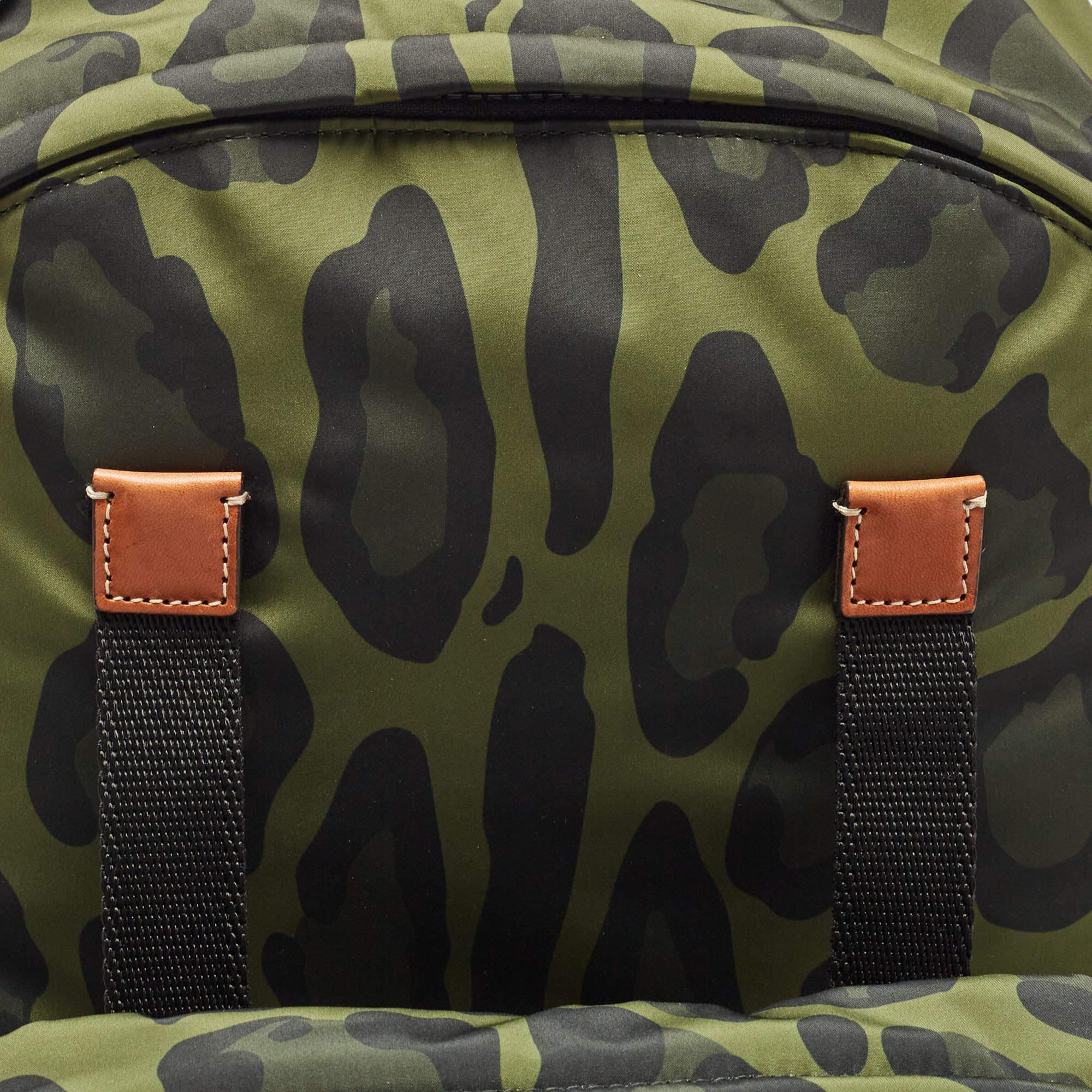 Dolce & Gabbana Green Leopard Print Backpack 4