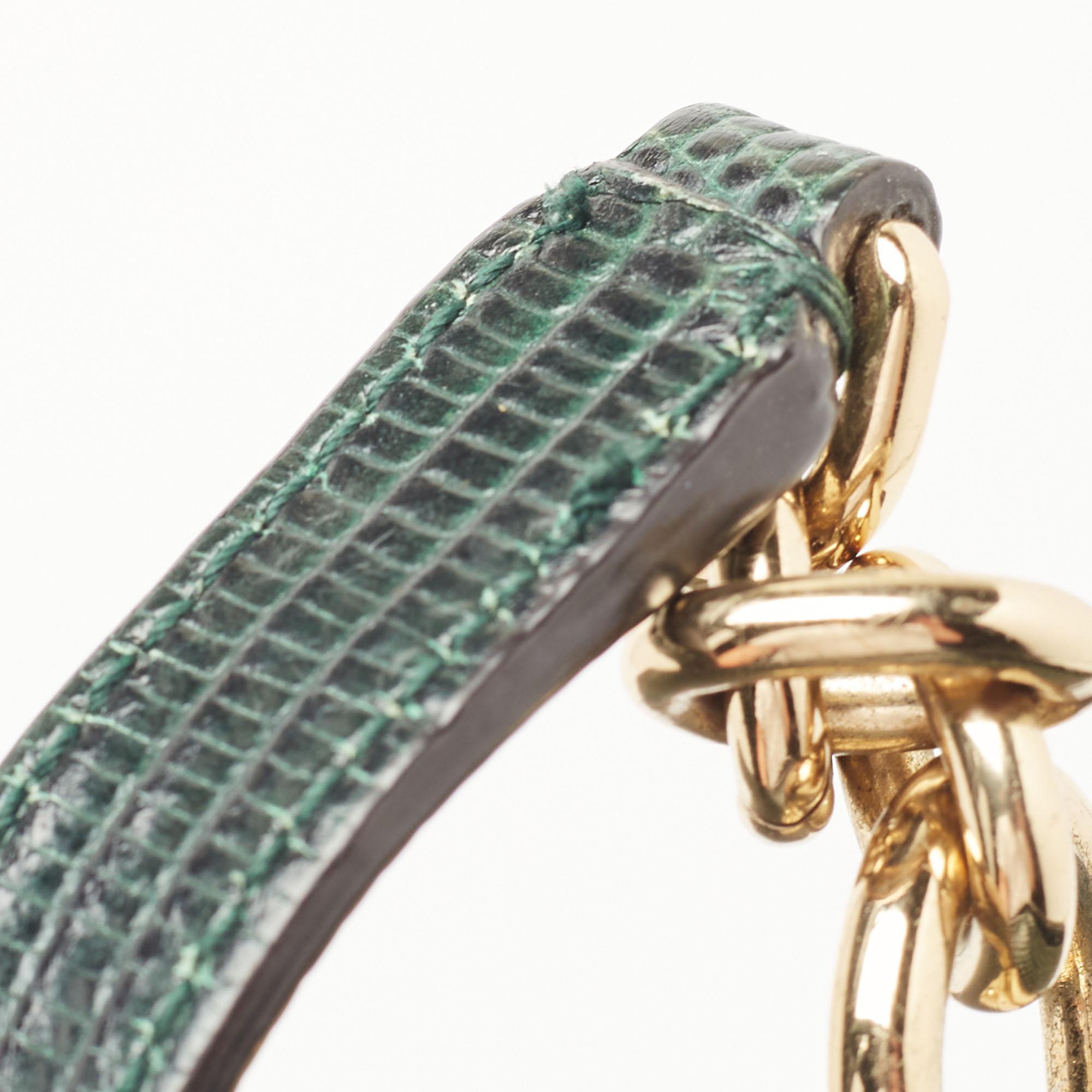 Dolce & Gabbana - Sac à bandoulière DG Millennials en cuir gaufré lézard vert 1