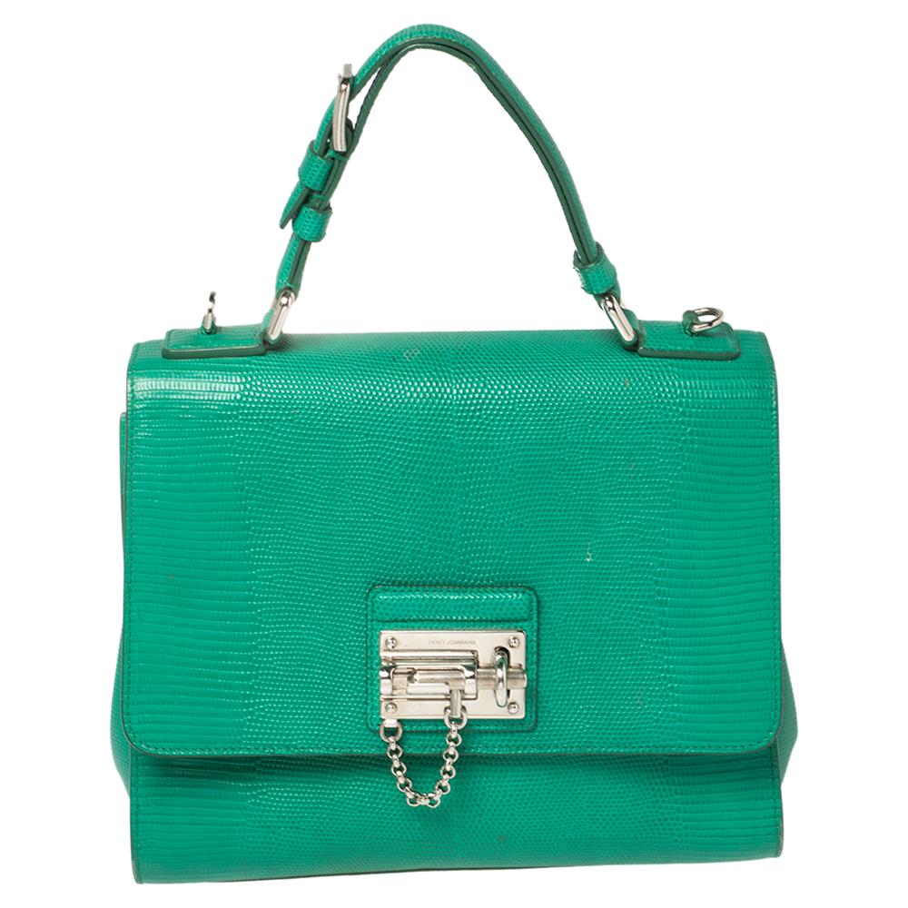 Giorgio's Palm Beach Spring Green Alligator Structured Flap Hand Bag at ...
