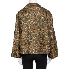 Dolce & Gabbana Green Lurex Floral Jacquard Oversized Jacket S