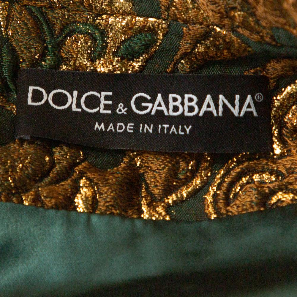 Women's Dolce & Gabbana Green Lurex Floral Jacquard Oversized Jacket S