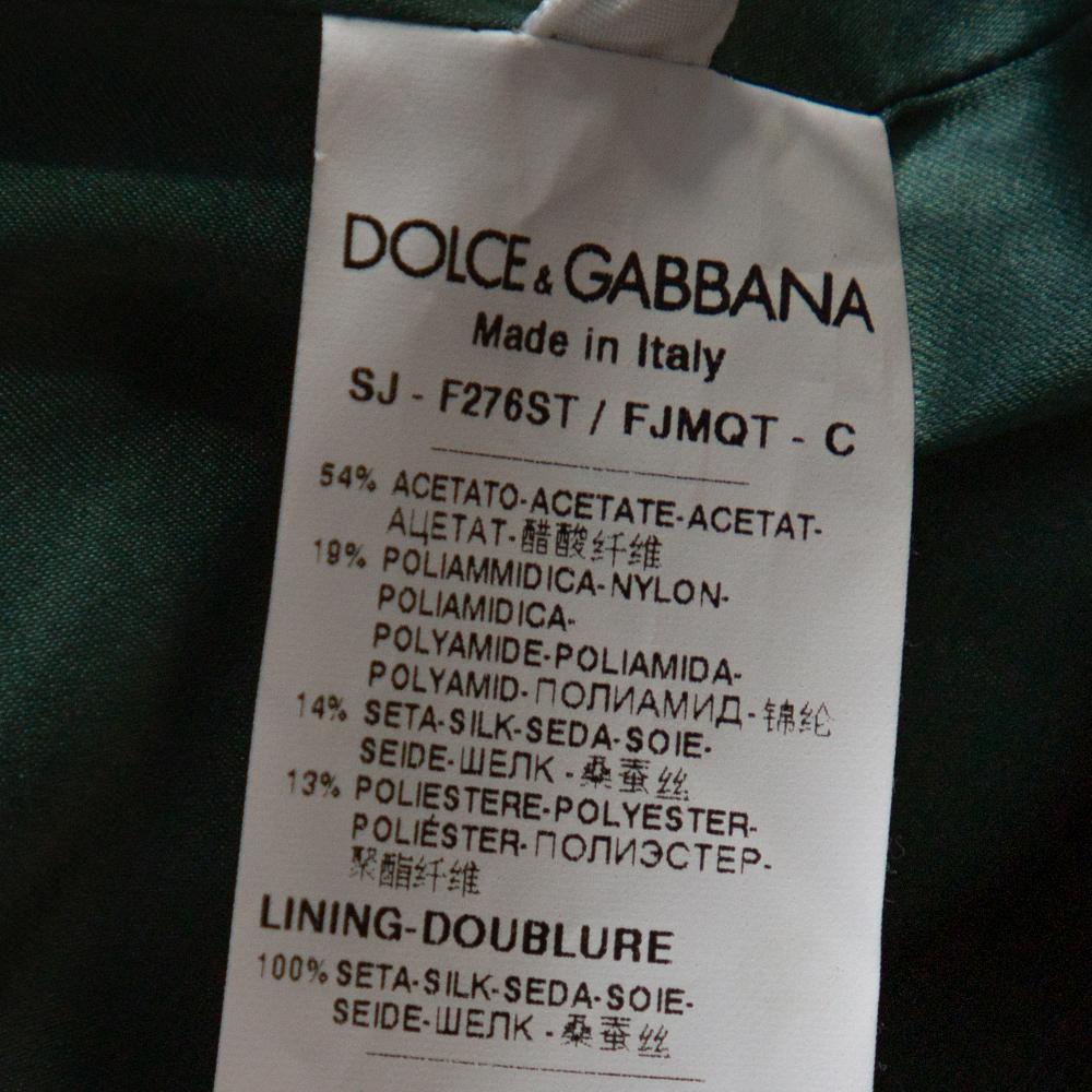 Dolce & Gabbana Green Lurex Floral Jacquard Oversized Jacket S 1
