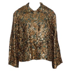 Dolce & Gabbana Green Lurex Floral Jacquard Oversized Jacket S