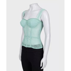 Dolce & Gabbana Green Mesh Corset Top IT 42 / M Body-Hugging Style