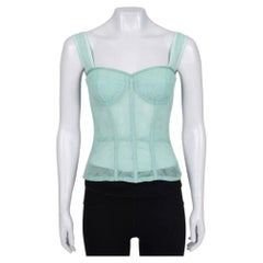 Dolce & Gabbana Green Mesh Corset Top IT 42 / M Body-Hugging Style