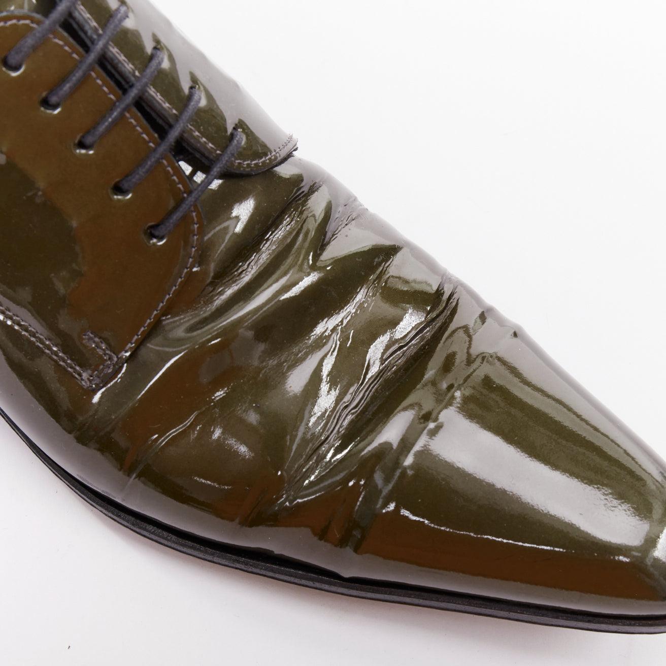 DOLCE GABBANA scarpe brogue a punta in vernice verde UK7 EU41 in vendita 2