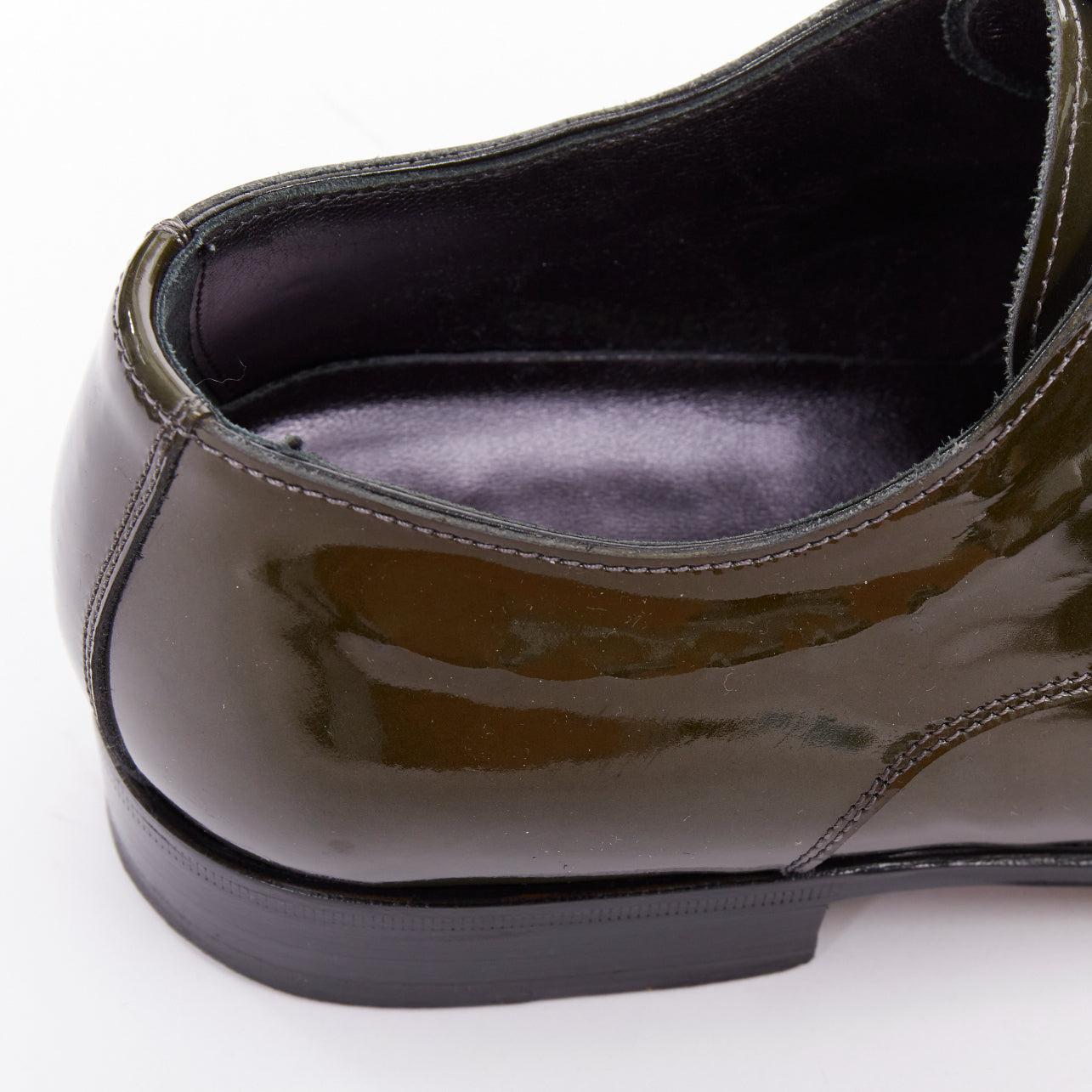 DOLCE GABBANA scarpe brogue a punta in vernice verde UK7 EU41 in vendita 3
