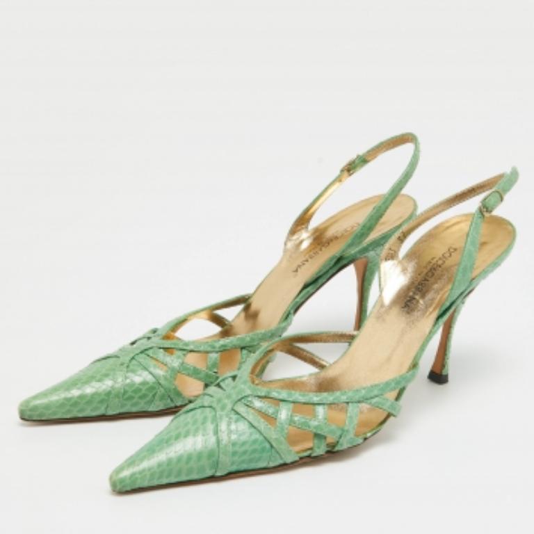 Dolce & Gabbana Greene & Greene in pelle di pitone con punta a spillo misura 37 in vendita 3