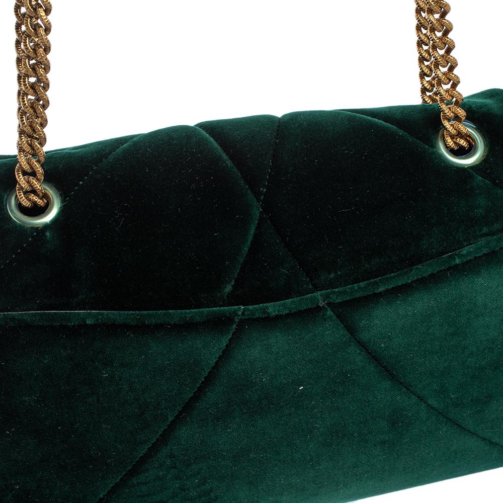Dolce & Gabbana Green Quilted Velvet Large Devotion Shoulder Bag 8
