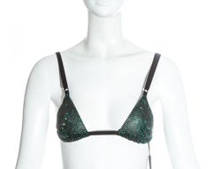 Dolce & Gabbana green rhinestone mesh bra, ss 2000