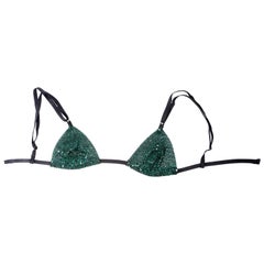 Dolce & Gabbana green rhinestone mesh bra, ss 2000