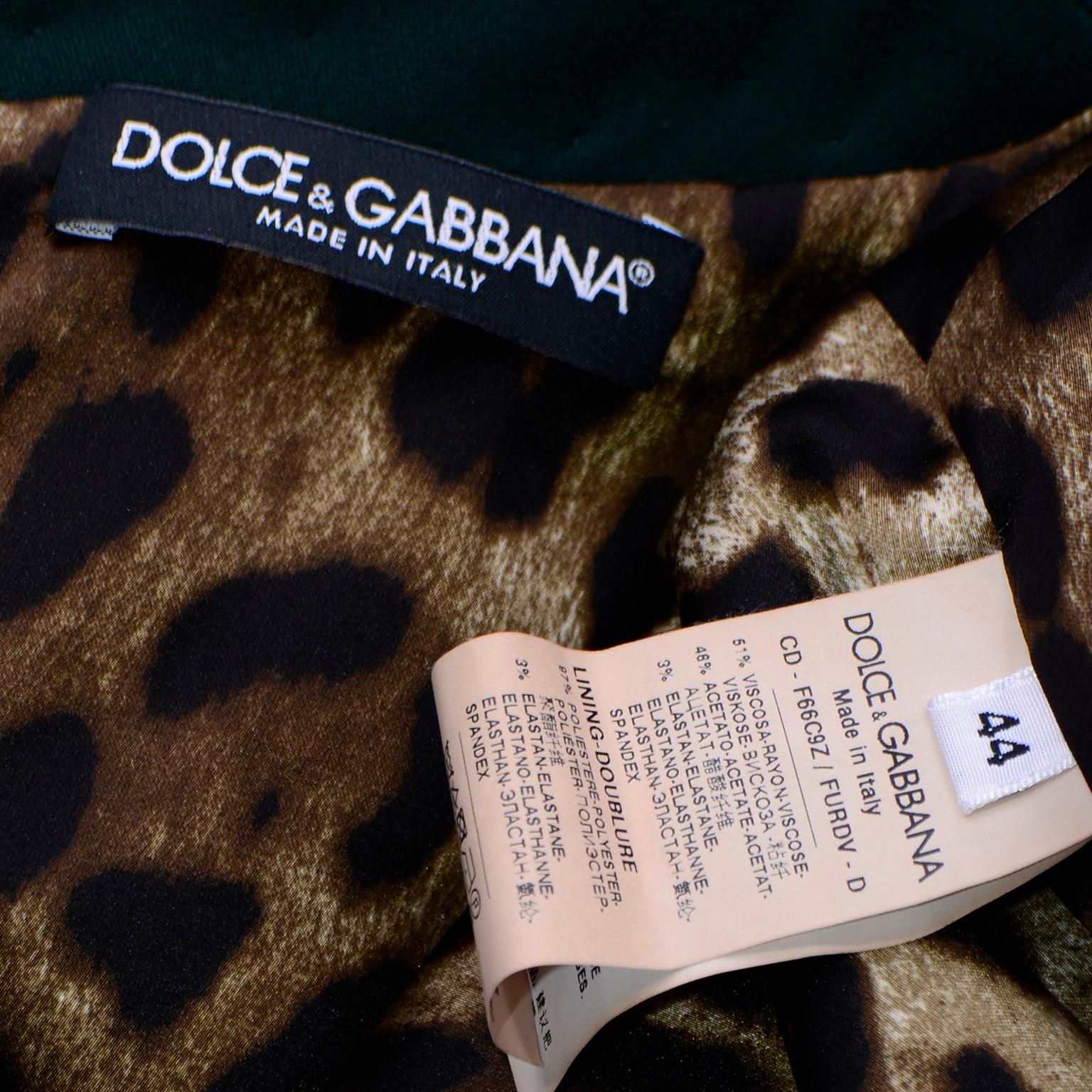 Dolce & Gabbana Green Ruffled Dress With Decorative Button Trim 6
