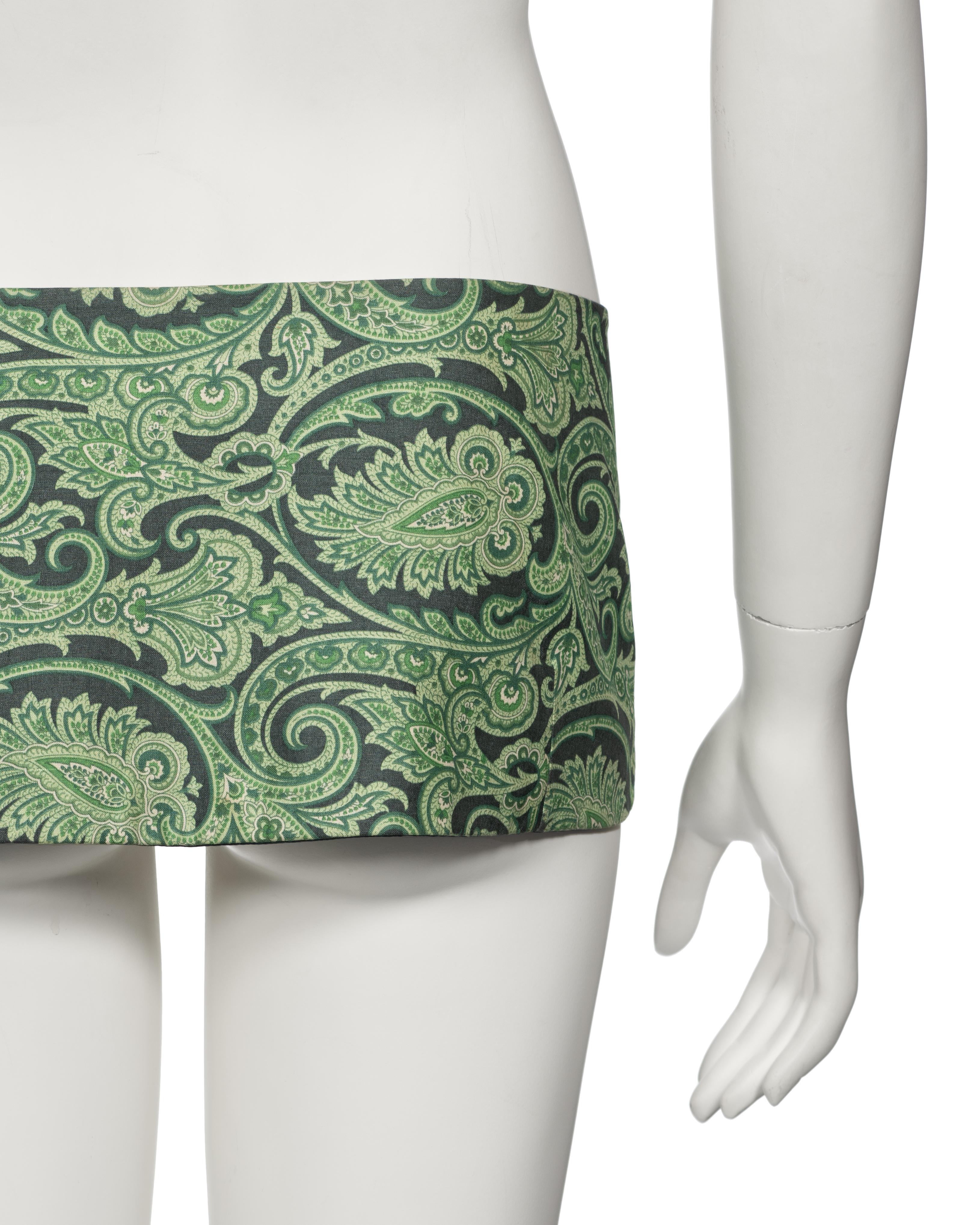 Dolce & Gabbana Green Silk Micro Mini Skirt with Swarovski Crystals, ss 2000 9