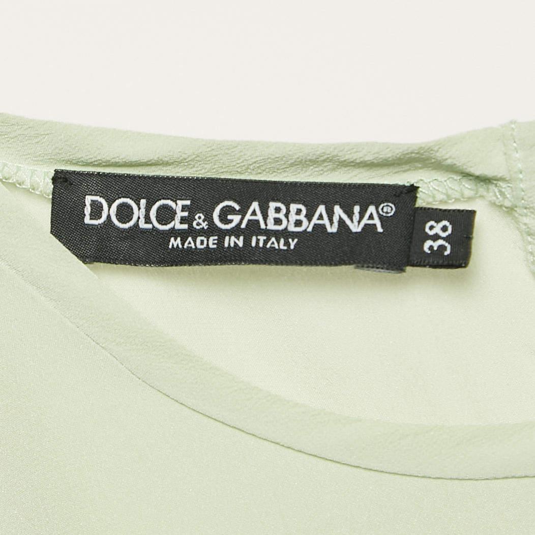 Dolce & Gabbana Top senza maniche in seta verde S In condizioni buone in vendita a Dubai, Al Qouz 2